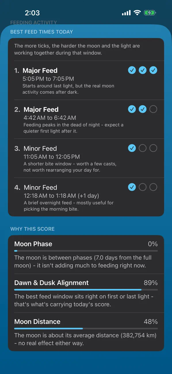 Solunar Best Fishing Times screenshot 5