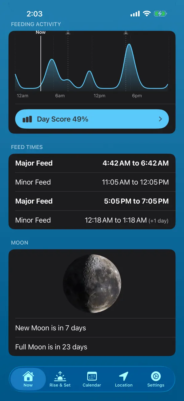 Solunar Best Fishing Times screenshot 7