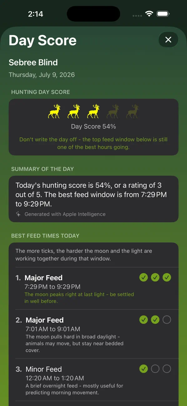 Solunar Best Hunting Times screenshot 4