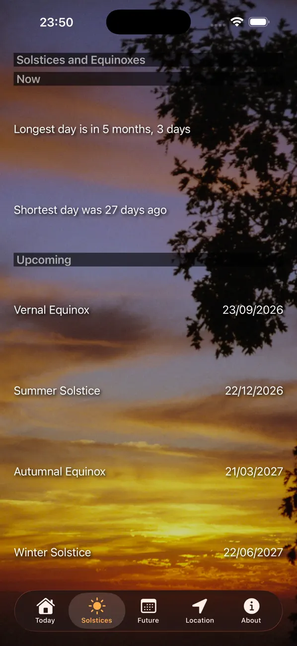 Sunset and Sunrise Times screenshot 2