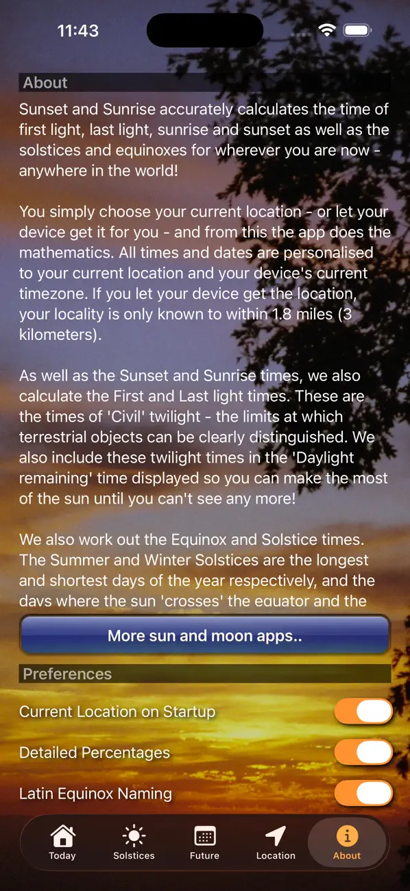 Sunset and Sunrise Times screenshot 5